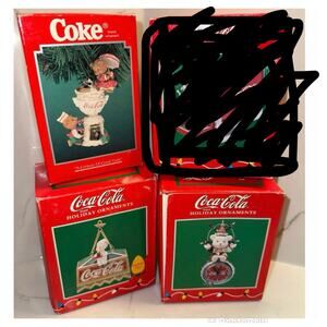 Collectible Coca-Cola Holiday Ornaments Set of 3